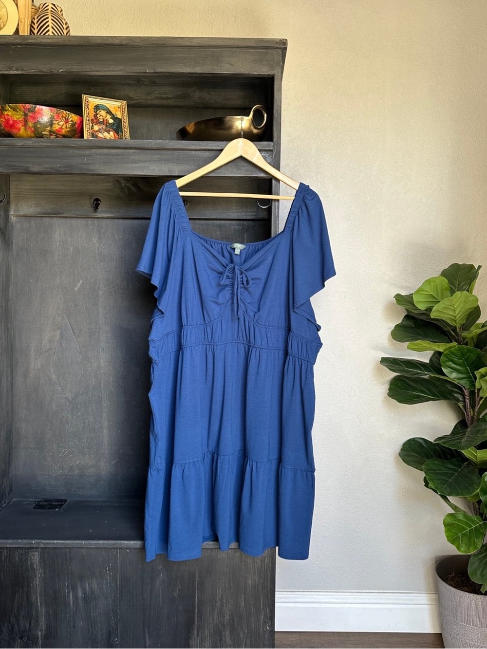 Terra & Sky Womens Plus Size Dress - Sweetheart Fit & Flare Flutter Sleeve 4X 28